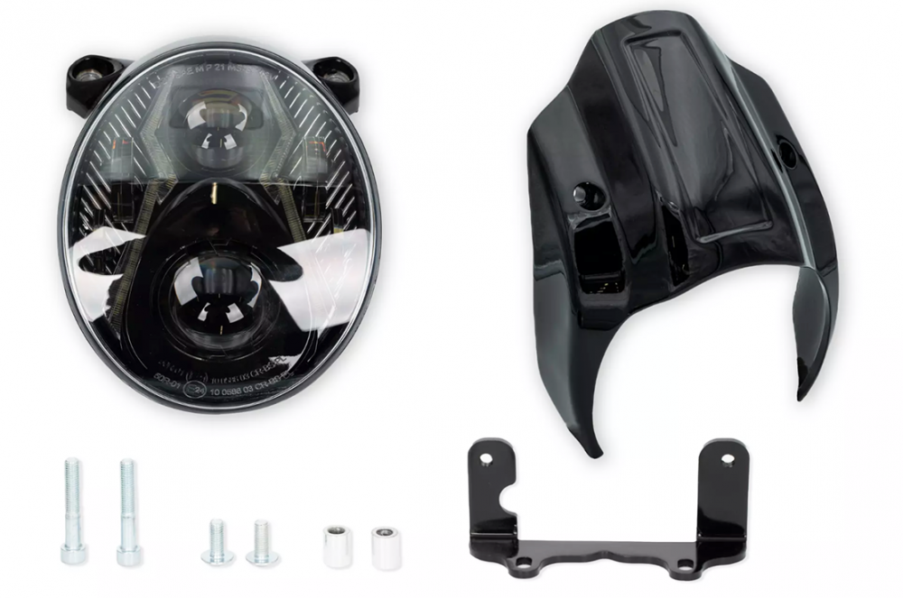 Nur bei uns: Headlamp Cap Alu LED - Upgrade-Kit - schwarz matt / Harley Davidson Breakout / ab 18