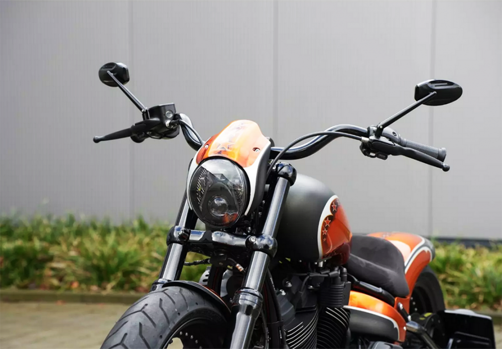 Nur bei uns: Headlamp Cap Alu LED - Upgrade-Kit - schwarz matt / Harley Davidson Breakout / ab 18