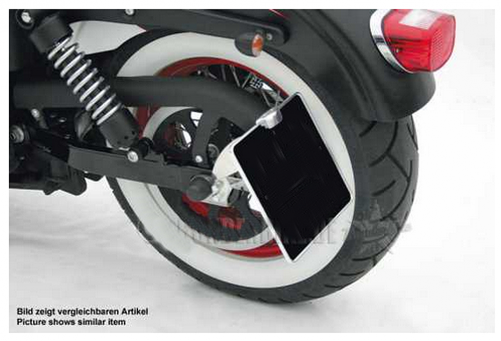 seitl. BR - Kennzeichenh. Kompl.-Set / lang / black / HD V-Rod / außer Muscle & Street Rod / TÜV