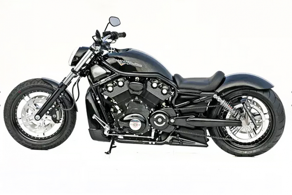seitl. TBG - Kennzeichen - Grundhalter VA "kurz" / black / Harley V-Rod Muscle / kein TÜV