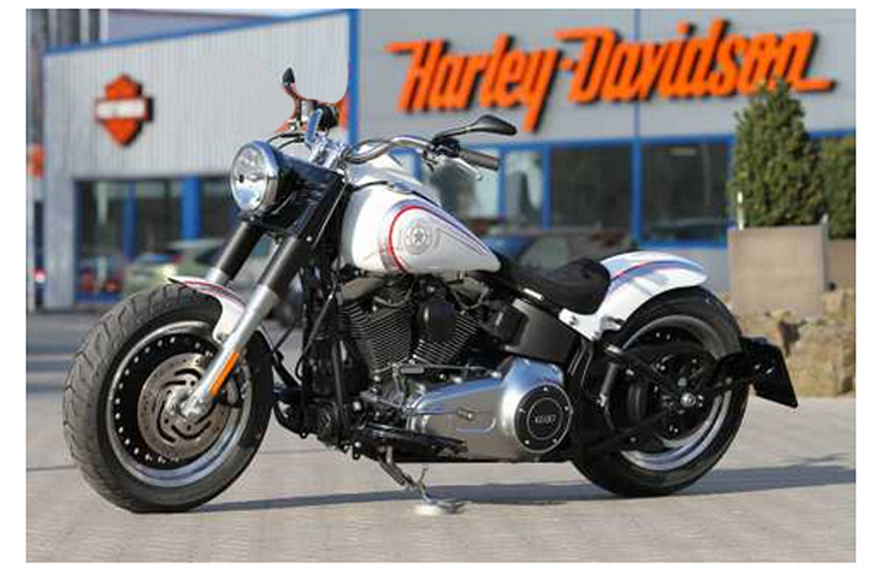 seitl. TBG - Kennzeichen - Grundhalter / black / HD Softail - bis 2007 / TÜV