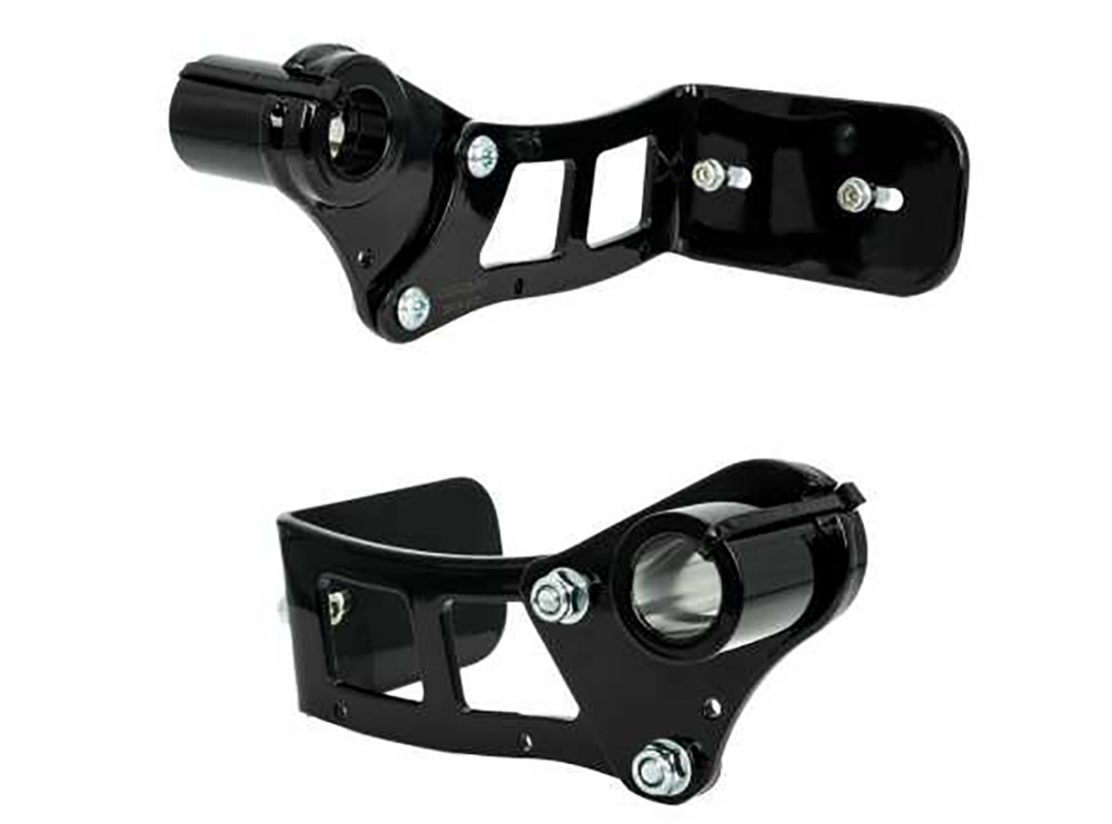 NEU 2024: seitl. BR - Kennzeichenh. Kompl.-Set - Medium Bull - stabil / schwarz / HD Softail ab 2018 / Tüv (außer Fat Bob & FXDR)