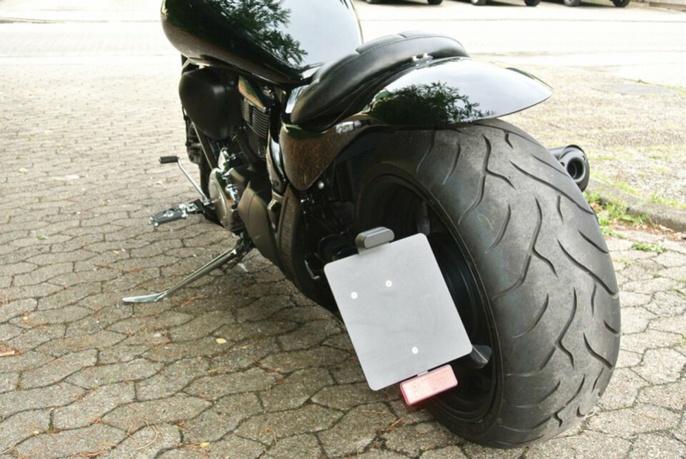 seitl. BR - Kennzeichenhalter Kompl. Set / black / Suzuki C 800 / VL 800 Intruder / TÜV