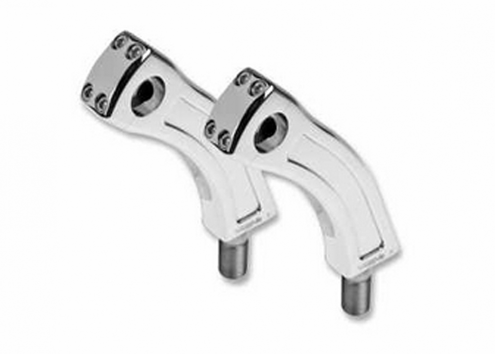 TB - RISER - Alu Poliert - 4" Pullback / 35 mm / 25 mm / mit Kabeldurchführung / Tüv-Gutachten