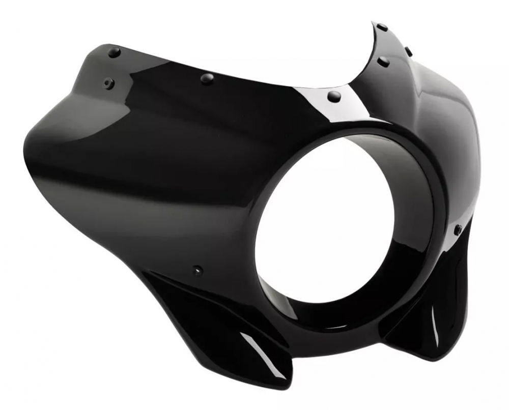 Neu: Mirage Frontverkleidung schwarz + Scheibe 16 cm - klar + Halter / Harley Davidson - Street Bob & FXST / ab 2018 / Tüv-Gutachten