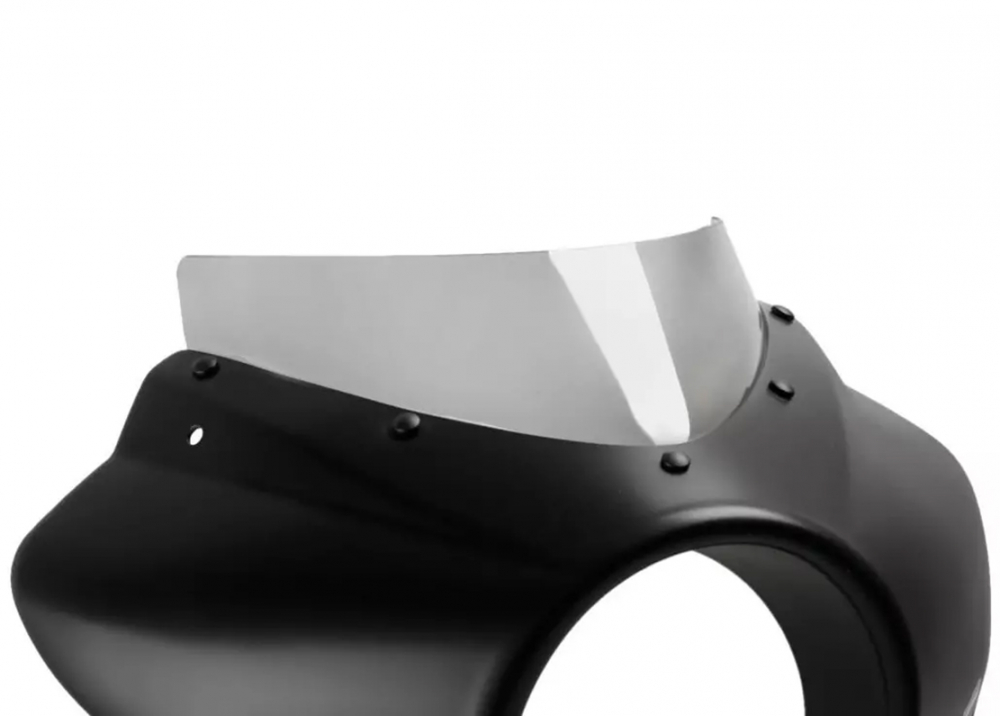 Neu: Mirage Frontverkleidung schwarz + Scheibe 6cm - dark + Halter / Harley Davidson - Street Bob & FXST / ab 2018 / Tüv-Gutachten