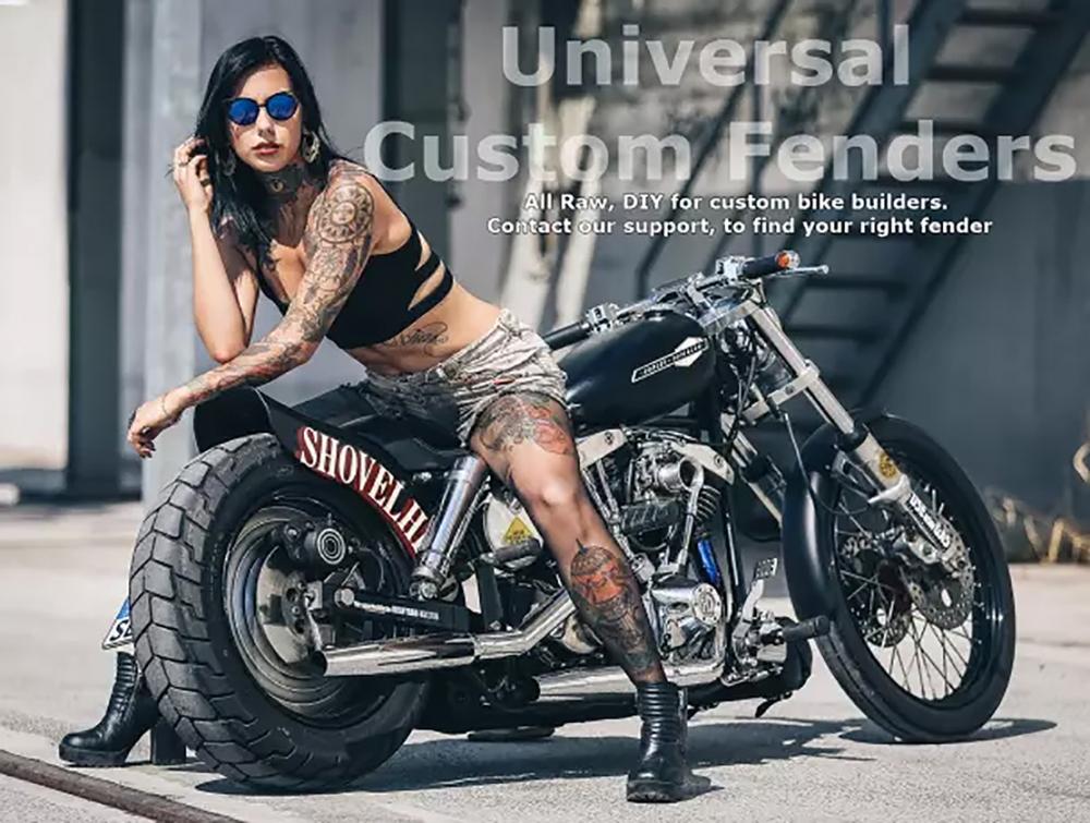 Custom Chrome - Universal Fenderstruts / Schutzblechhalter - kurz - Stahlblech