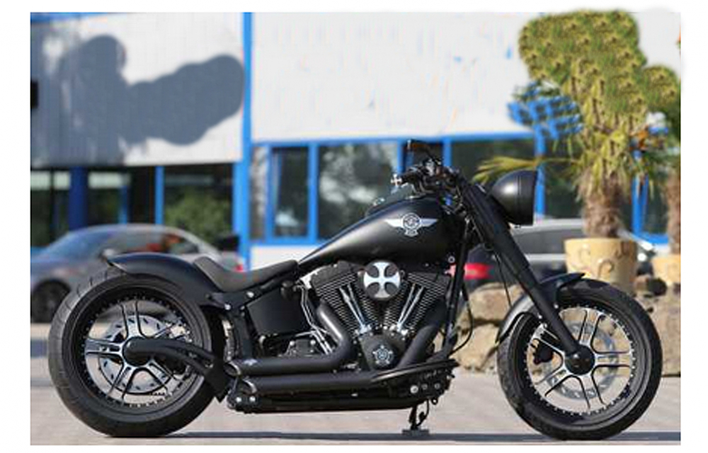 Tank-Verlängerung - länger / Stahlblech / Softail & Dyna 00 - 17 - mit einteiligem Tank