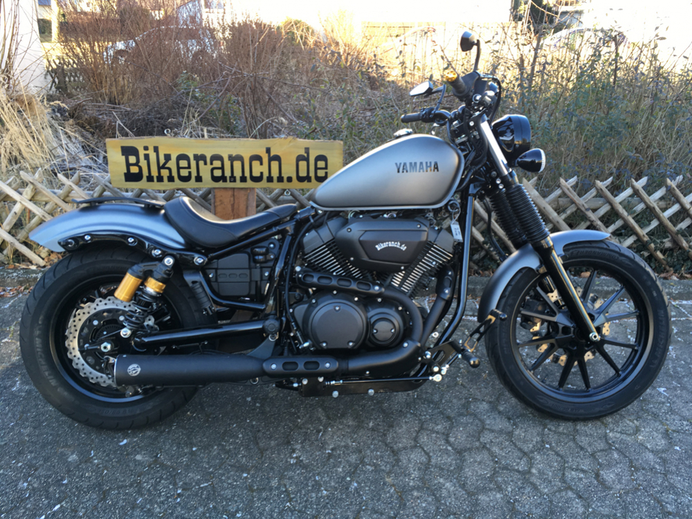 SALE: Falcon Double Groove / Yamaha SCR 950 Scrambler / 2-1 Endschalldämpfer / EURO 4 /  KAT / blackmatt / ABE