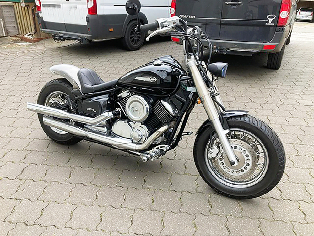 SALE: FALCON - vorverlg. Fußrasten-Anlage / 7 cm / Yamaha XVS 1100 Custom + Classic / Tüv