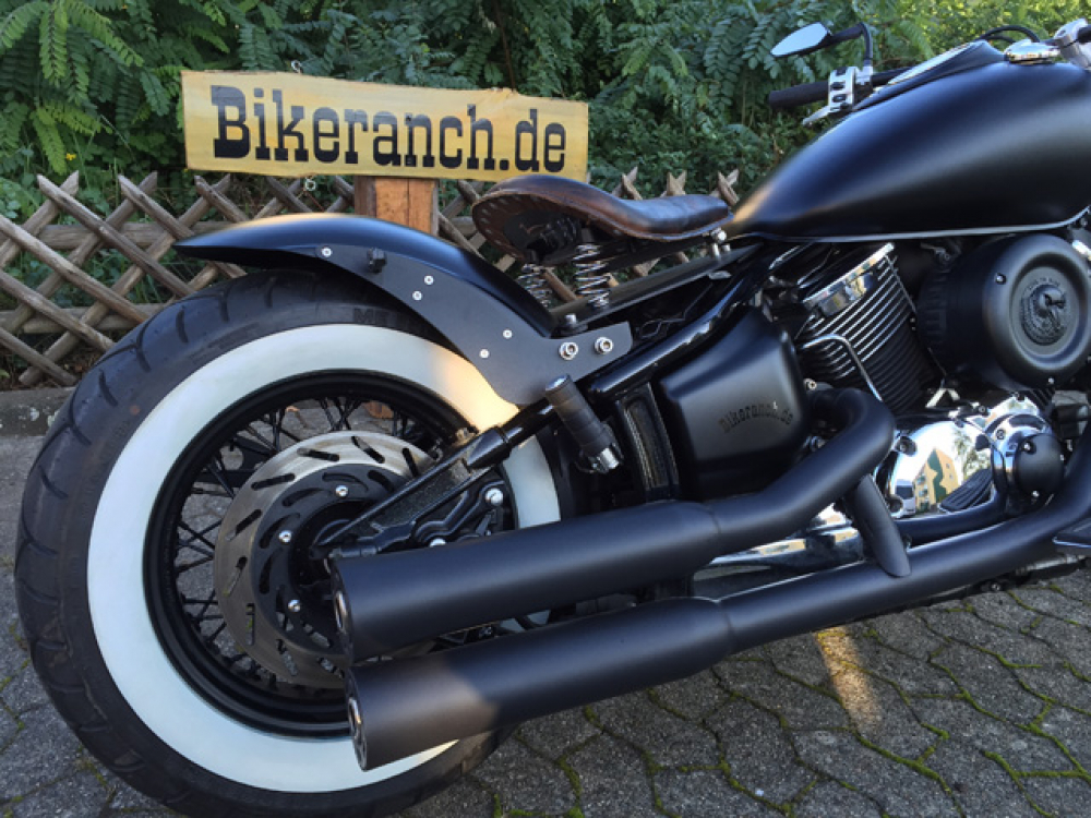 BR - Schwingsattel - Rahmenplatte - flach - 3 mm / schwarz / Yamaha XVS 1100 Custom - Heckfender
