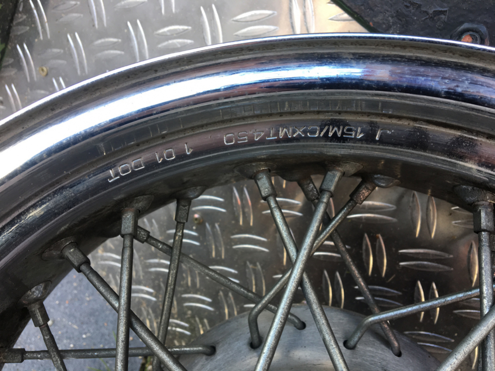 Hinterrad - Felge, gebr. / 4,5 x 15" - YAMAHA XVS 1100 / Chrom - Top-Zustand