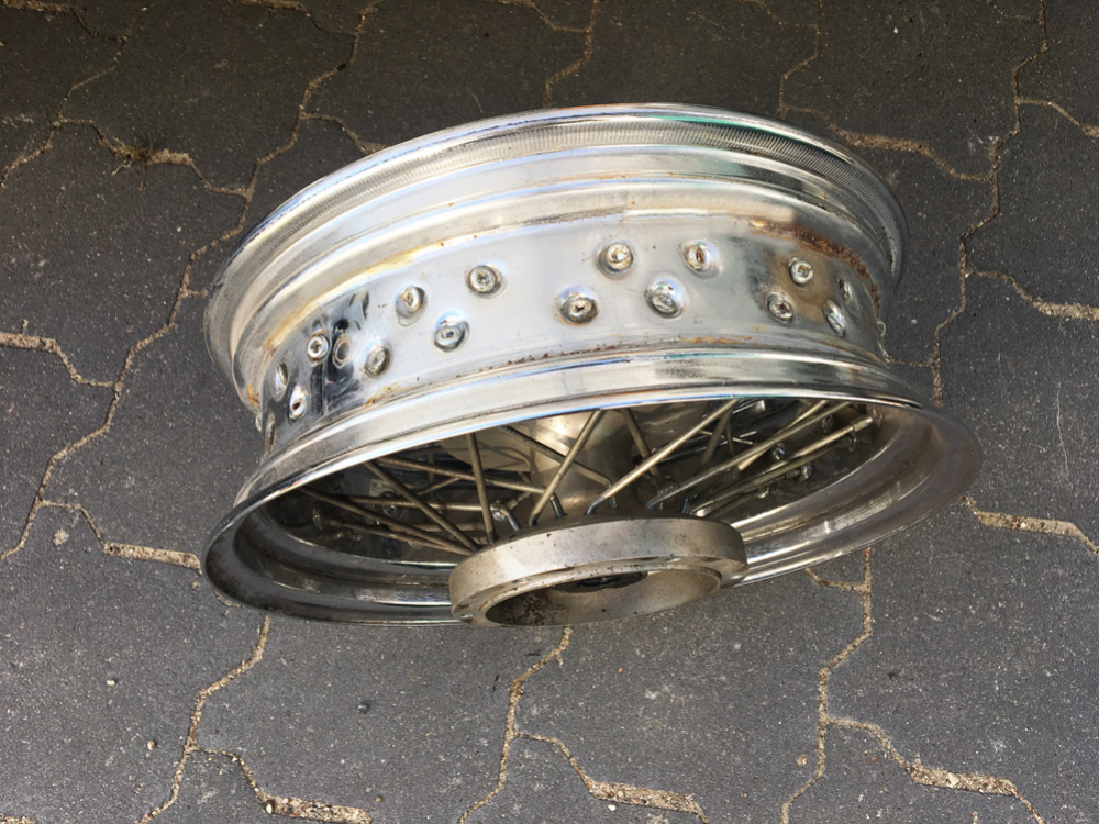 Orginal - Hinterrad-Felge, gebraucht / 4,5 x 15" - YAMAHA XVS 1100 / Chrom - TOP!