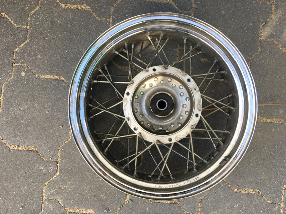 Orginal - Hinterrad-Felge, gebraucht / 4,5 x 15" - YAMAHA XVS 1100 / Chrom - TOP!