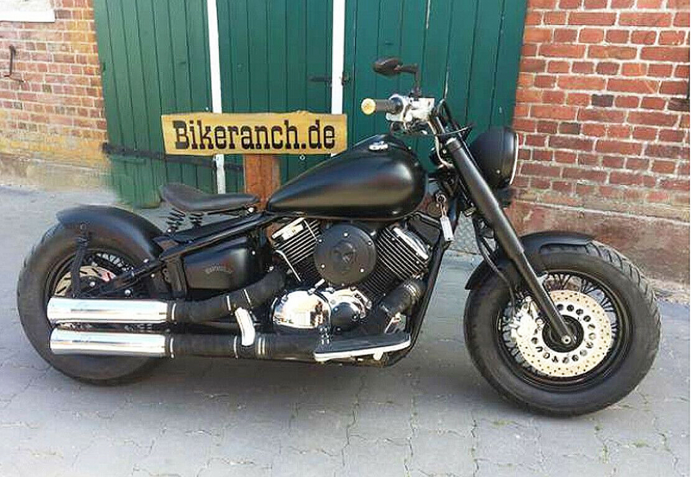 SUPERSALE: Bobber-Schutzblech-Set - 2 mm / schwarz matt - feine Struktur / YAMAHA XVS 1100 Cus + Clas / Tüv