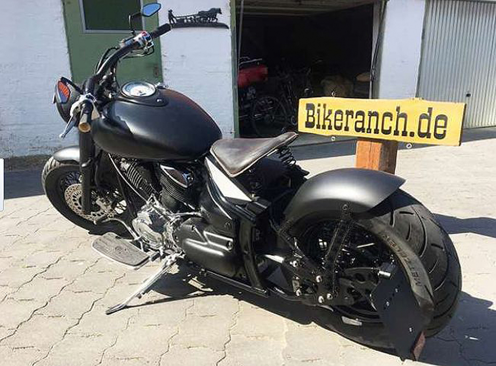 SUPERSALE: Bobber-Schutzblech-Set - 2 mm / schwarz matt - feine Struktur / YAMAHA XVS 1100 Cus + Clas / Tüv