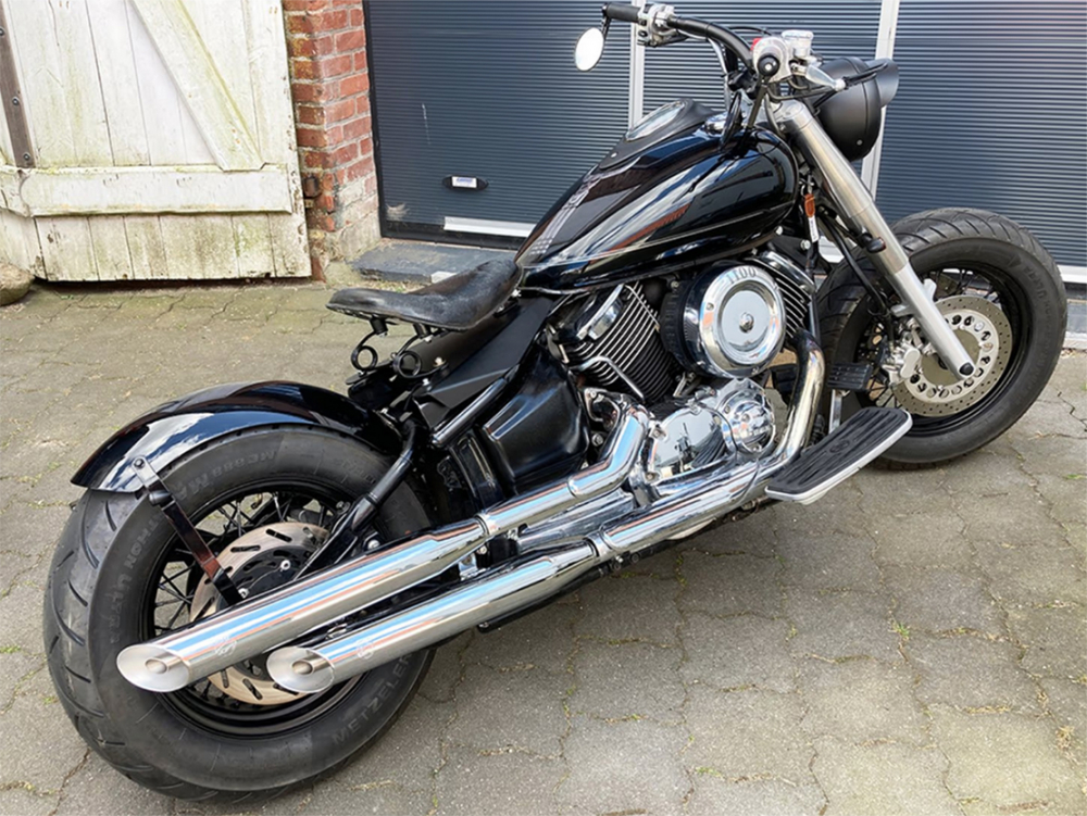 BR Schwingsattel-Kompl.-Set / Vintage schwarz / Yamaha XVS 1100 Custom + Classic / Orig-Heckfender