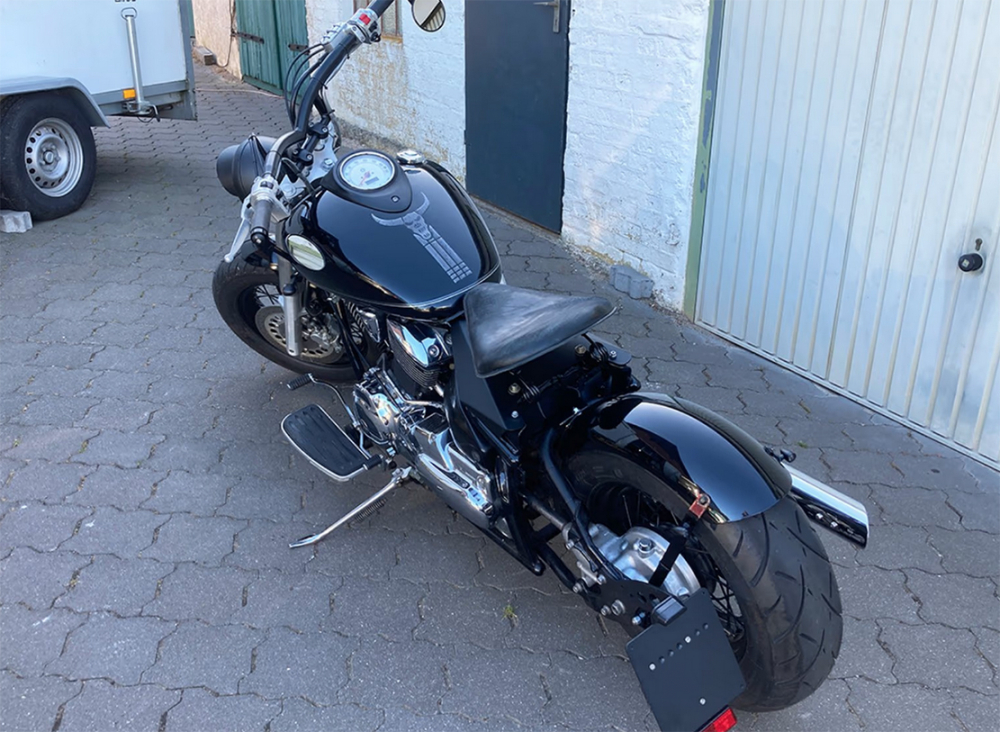 BR Schwingsattel-Kompl.-Set / Vintage schwarz / Yamaha XVS 1100 Custom + Classic / Orig-Heckfender