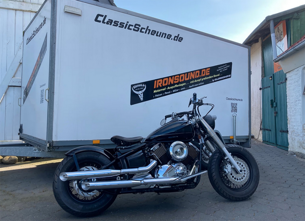 BR Schwingsattel-Kompl.-Set / Vintage schwarz / Yamaha XVS 1100 Custom + Classic / Orig-Heckfender