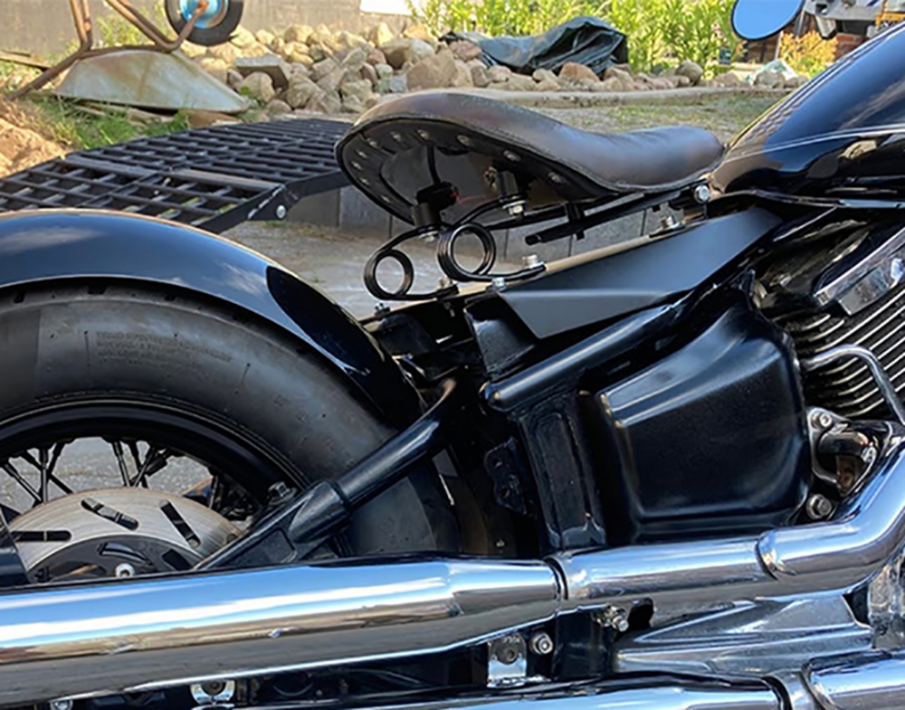 BR Schwingsattel-Kompl.-Set / Vintage schwarz / Yamaha XVS 1100 Custom + Classic / Orig-Heckfender