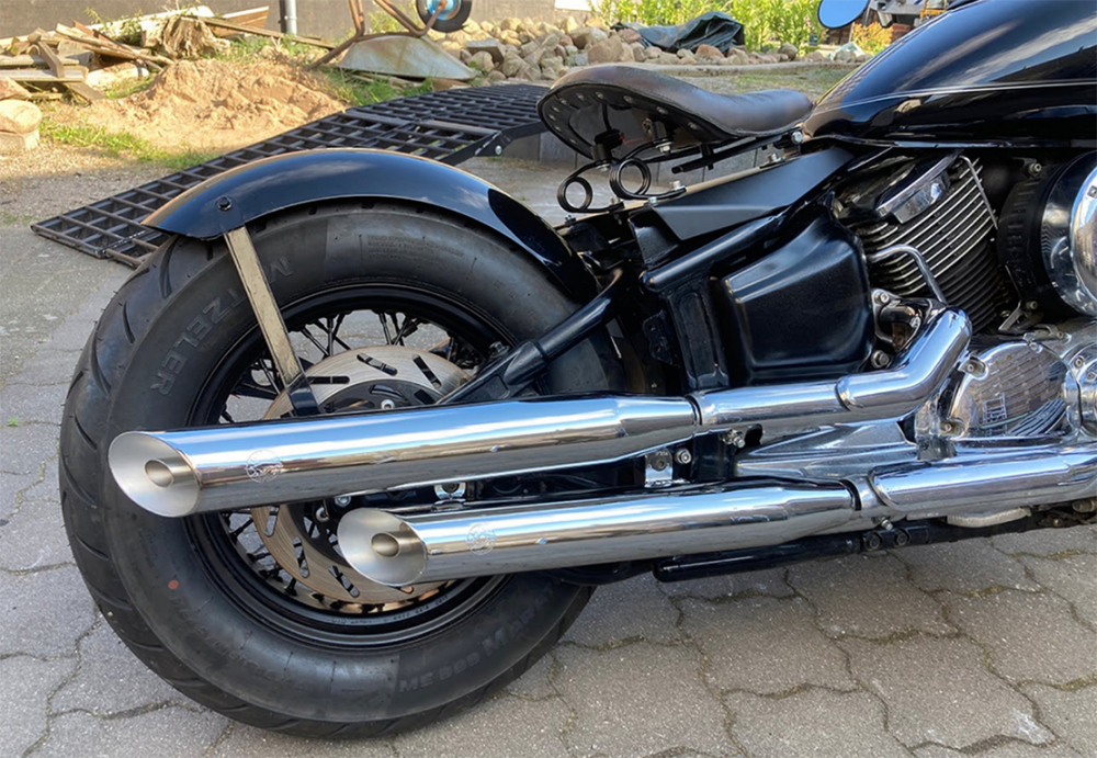 BR Schwingsattel-Kompl.-Set / Vintage schwarz / Yamaha XVS 1100 Custom + Classic / Orig-Heckfender