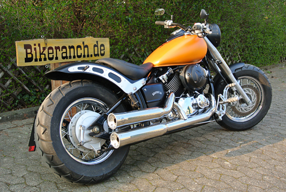  BR - HECKFENDER - RAI 1 / 210 / GFK / lang +  Fenderstruts poliert / YAMAHA XVS 650 + CLASSIC / Tüv