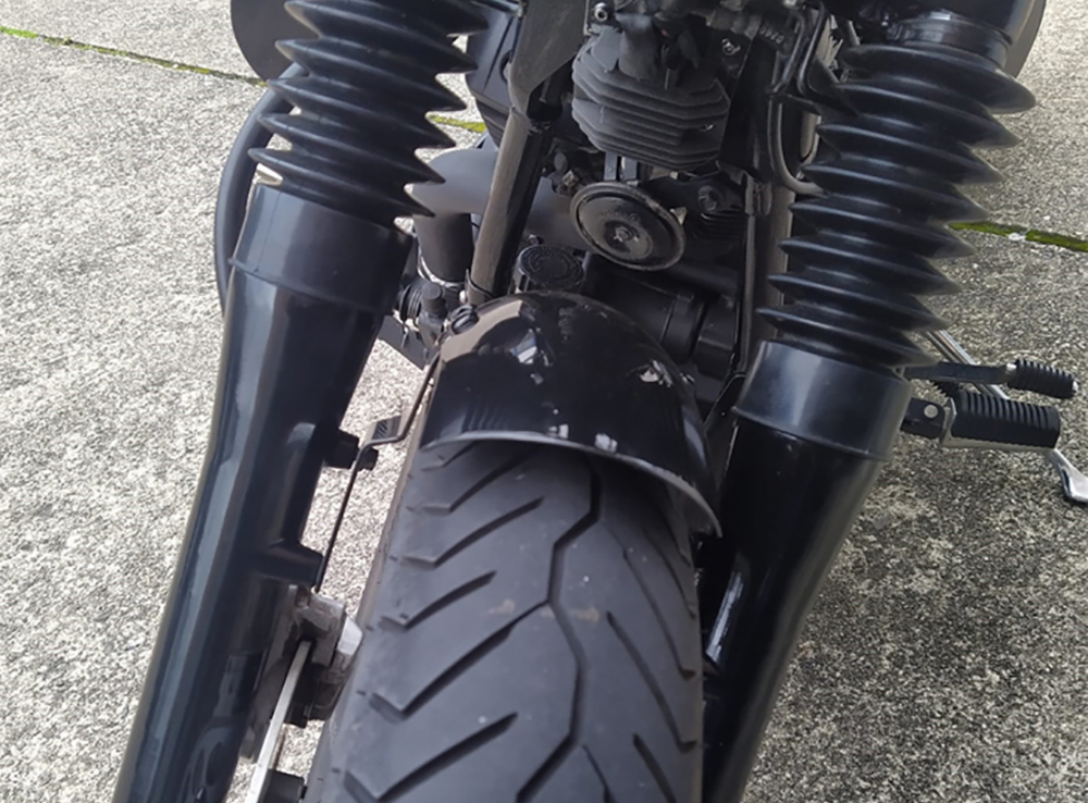 Nur bei uns: BR Frontfender - Yamaha XVS 650 /1100 Custom - "Steel schwarz glänzend* Roadkiller "shorty" kurz / mit Halter