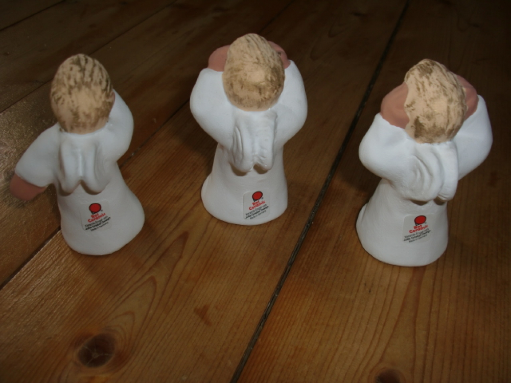 ROT CERAMIC / Weihnachtsengel / Die drei Weisen Engel / 8 cm / Handarbeit