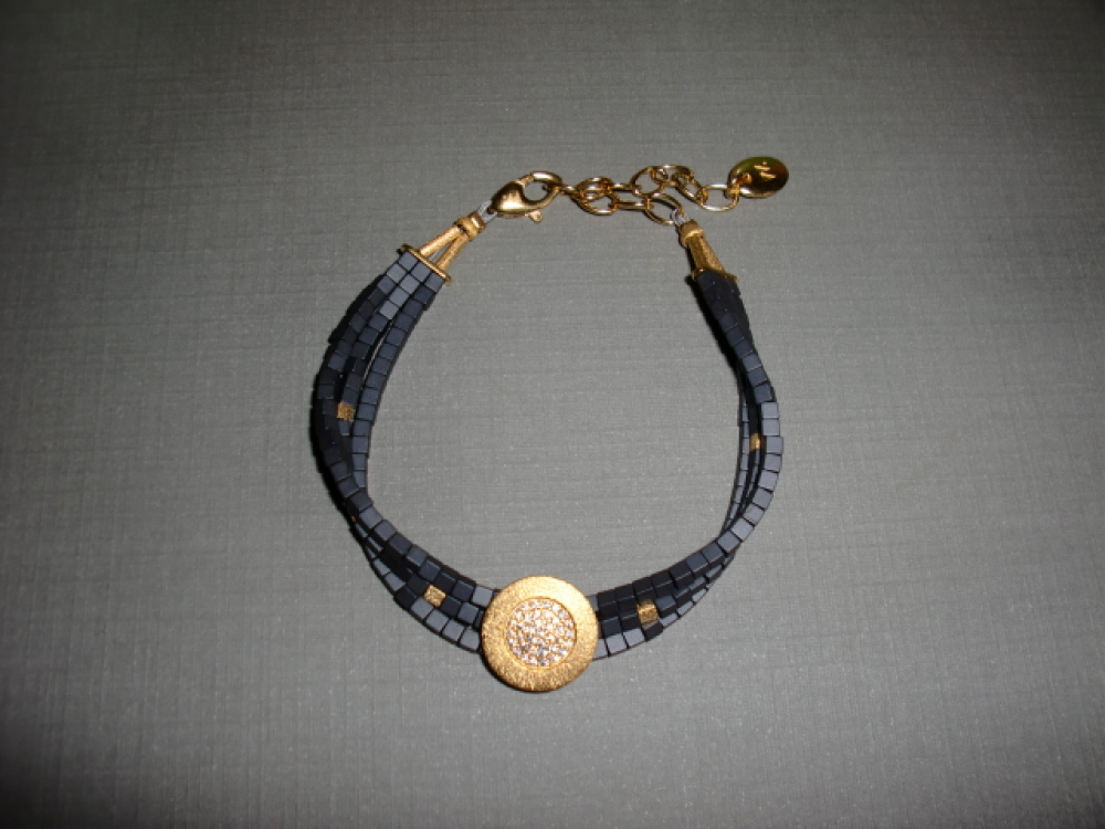 Armkette Armband / Hämatin Gold Zirkonia / Goldschmiede Bernd Wolf / Schmuck