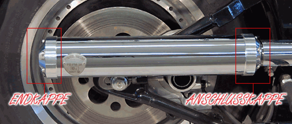 PENZL- Retro - Endkappe GUN - Set / 90 mm / schwarz-matt / Einzelbestellung