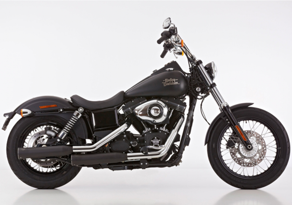NEU: FALCON Double Groove / EURO 4 / Slip On / schwarz / HD Dyna Street Bob / ab 2017 / ABE