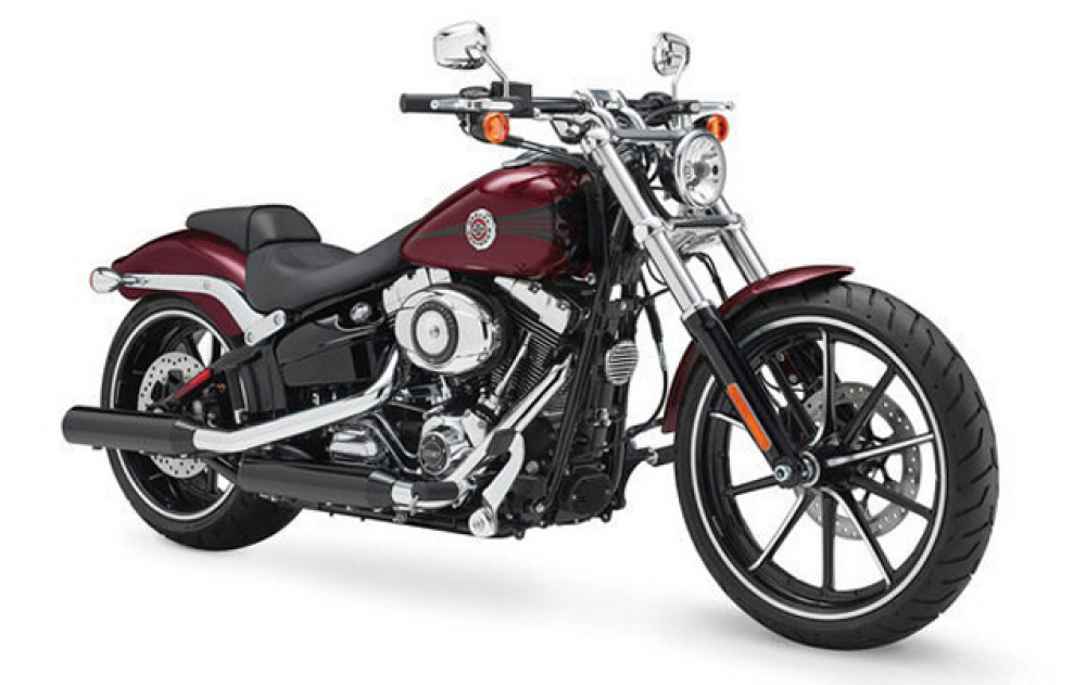 Falcon Double Groove Slip On  / black / HD Softail Breakout / ab 2014 / ABE