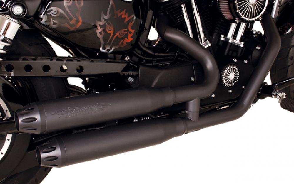REMUS Komplettanlage / Custom 2-2 / Edelstahl schwarz / HD Sportster / ab 2014 / ABE