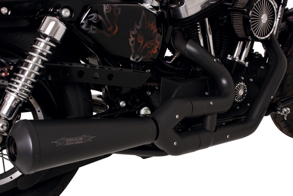 REMUS Komplettanlage / Custom 2-1 / Edelstahl schwarz / HD Sportster / ab 2014 / ABE
