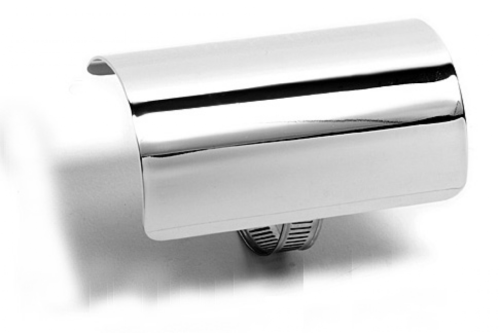 DO Hitzeschutzblech / Chrom / 100 x 65 mm / 38 - 64 mm Krümmer