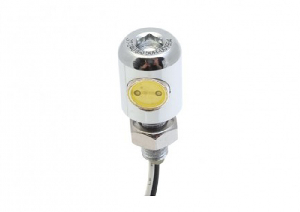 Mini LED - Kennzeichenbeleuchtung - Schraube klein / chrom - universal / E-Zeichen