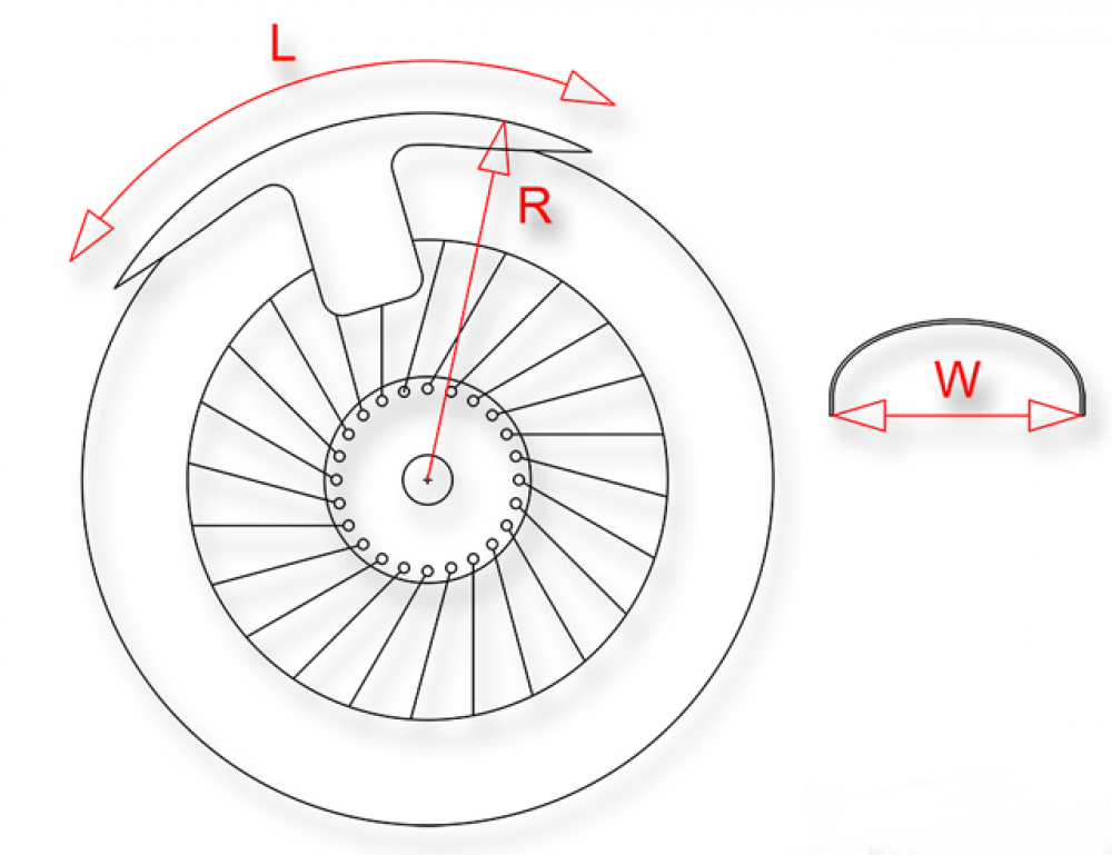 BR - Frontfender / Stahl roh / 16 - 21" / W 170 x L 470 mm / 170er für 150er Vorderrad