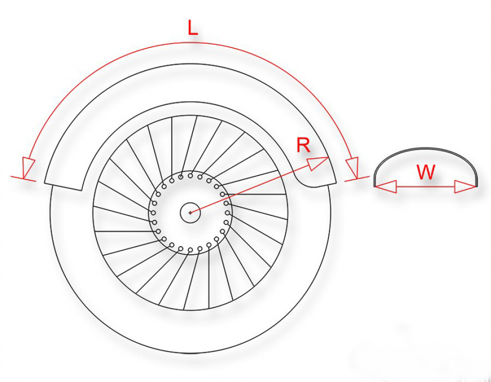 BR Stahlblech Heckfender / Bobber Round / 2 mm / 180 mm b / für Eigenumbau