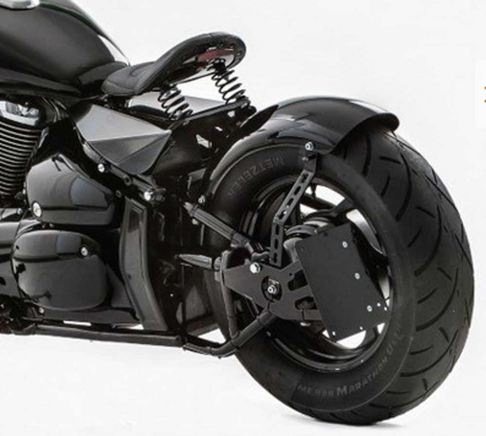 seitl. MB-Kennzeih. Kompl.-Set / Chrom / Suzuki VL / C / M 800 Intruder / Tüv - Österreich