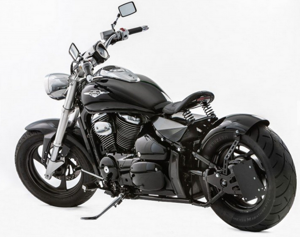 seitl. MB - Kennzeichenhalter Kompl.-Set - Chrom / Suzuki  VL 800 / C 800 / M 800 Intruder / Tüv