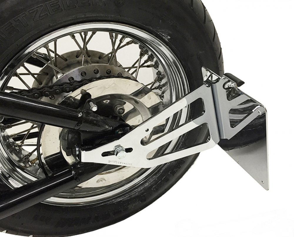 seitl. MB - Kennzeichenhalter Kompl.-Set - Chrom / Honda VT 600 Shadow /  TÜV