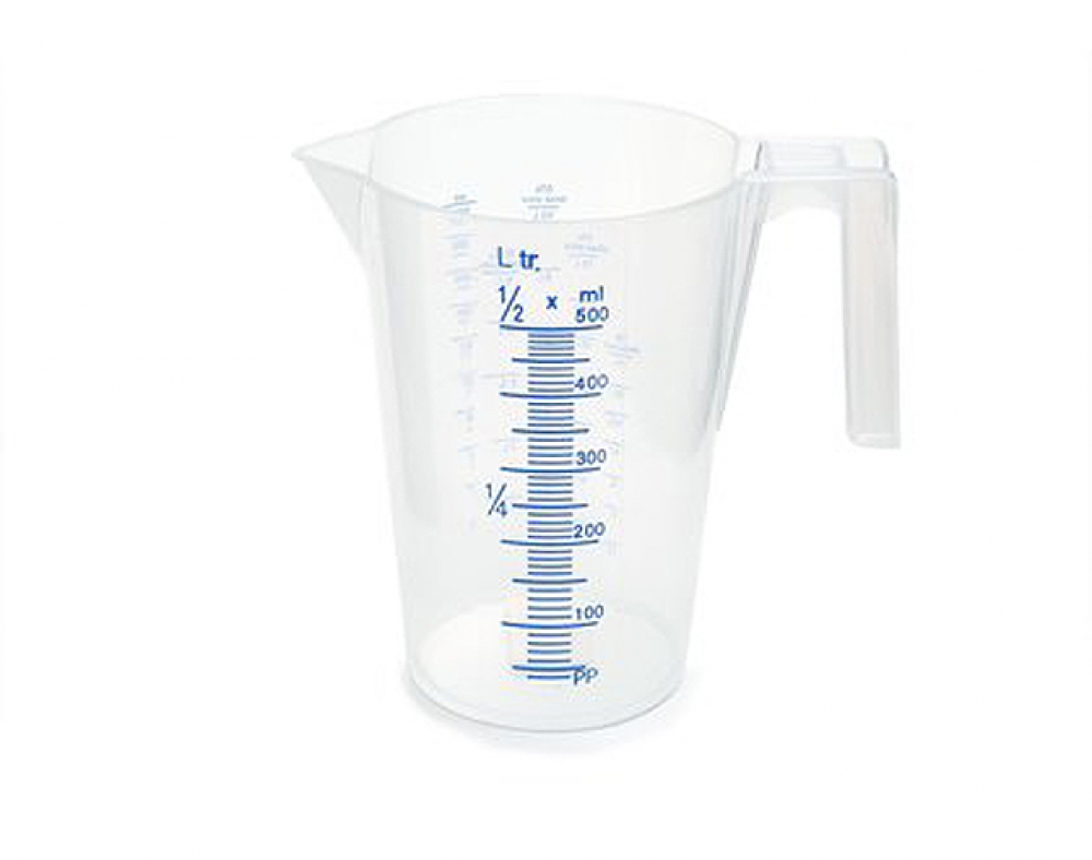 DO Messbecher / 0,5 l / PP / transparent / mit Skala ml/%