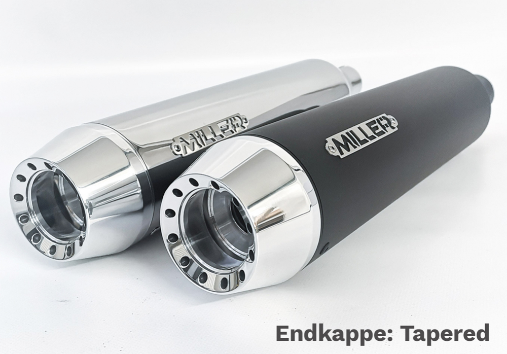 MILLER -  IMPALA - Lang - 2-2 - silber / Komplett-Anlage / Kawasaki VN 900 / mit KAT / EG-BE