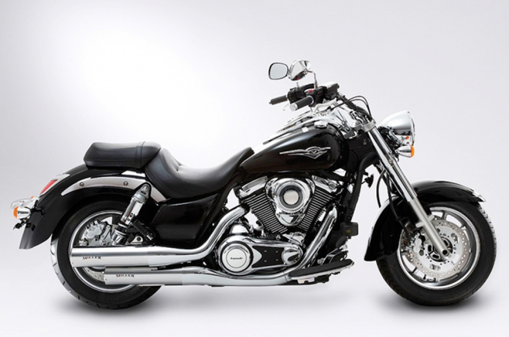 MILLER 2-2 - Magnum - silber / Kawasaki VN 1700 Classic / SlipOn Auspuff / EG-BE