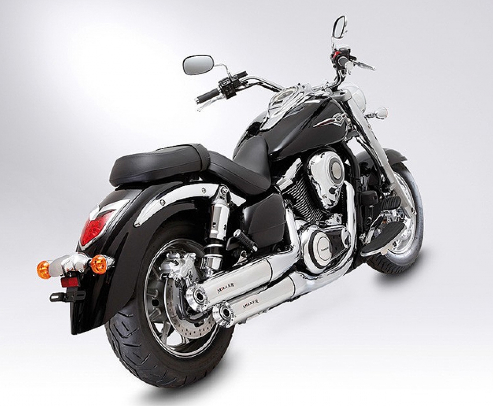 MILLER 2-2 - Magnum - silber / Kawasaki VN 1700 Classic / SlipOn Auspuff / EG-BE