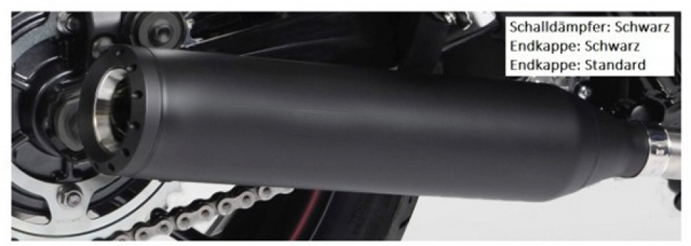 Black Sale:  MILLER - SILVERADO II - SlipOn - schwarz - Harley Sportster XL 883 / 2014 - 2016 / EG-BE