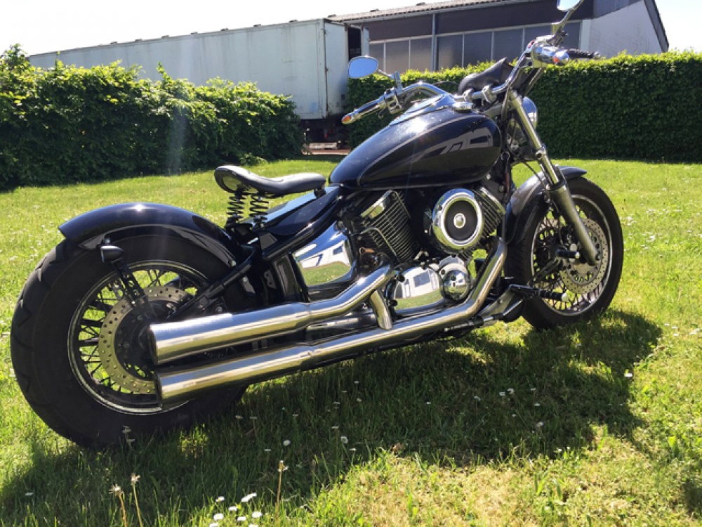 Bobber - Schwingsattel + Platten-Set / mit Federn / black / YAMAHA XVS 1100 - Bobber-Heckfender