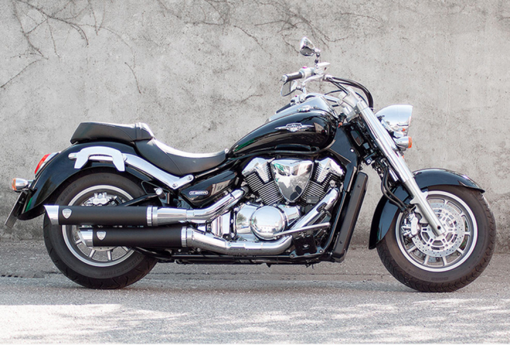 PENZL- RETRO - Auspuff - verstellbar / black - black / 500mm / Suzuki C 1800 / ABE