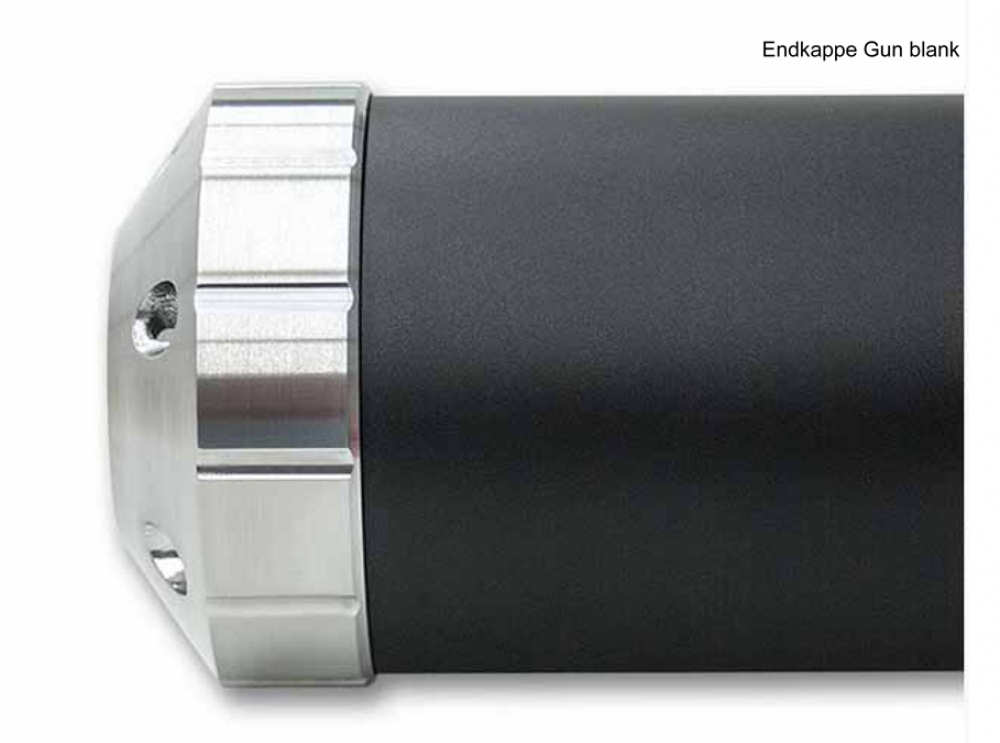 PENZL- Retro - Endkappe GUN - Set / 90 mm / schwarz-matt / Einzelbestellung