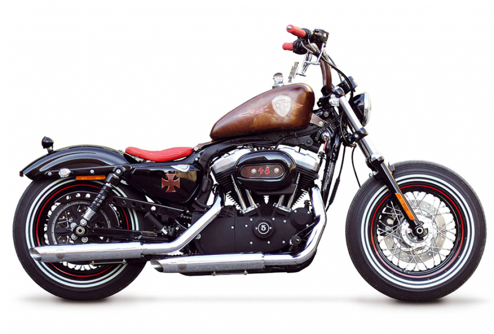 SALE: PENZL - Neo Classic Auspuffset verstellbar / fein gebürstet / Harley Sportster / bis 2003 / EG-BE